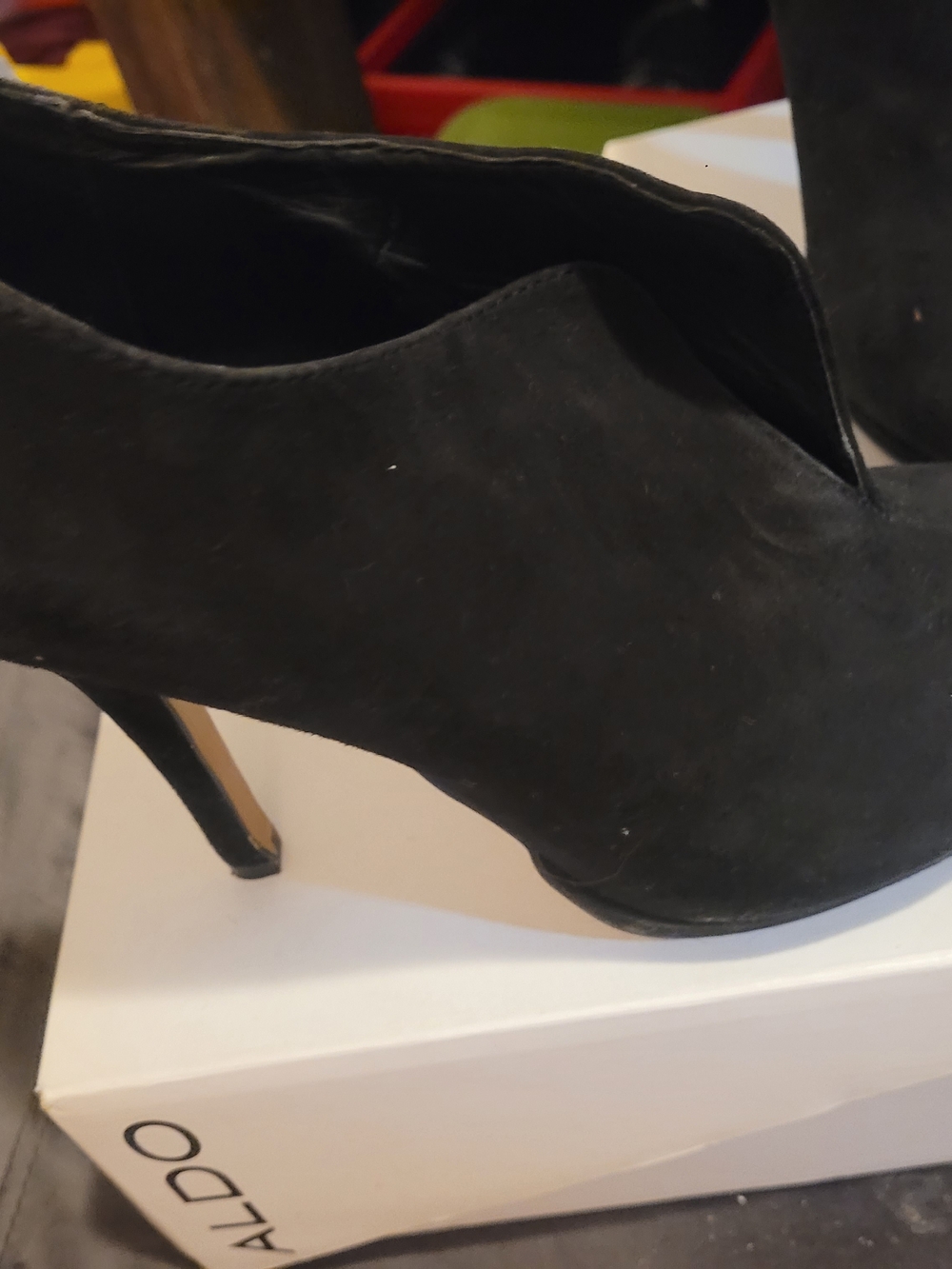 ALDO Black Suede Slip-On Mules with High Heel